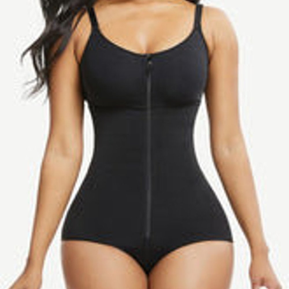 Wholesale Large Size Full Body Shaper Fajas Front Zipper Smooth Abdomen